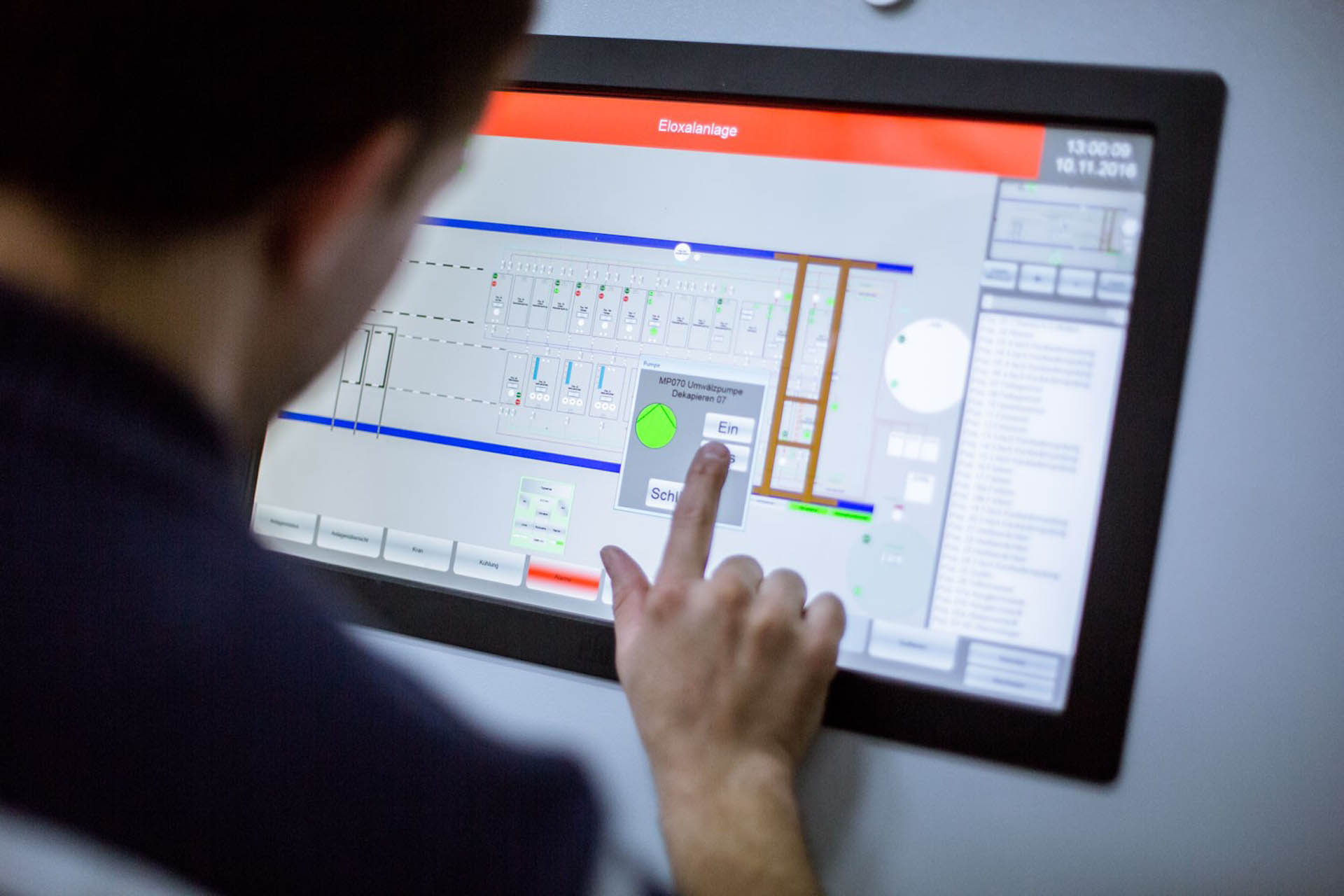 Steuerung einer Eloxalanlage per Touchscreen