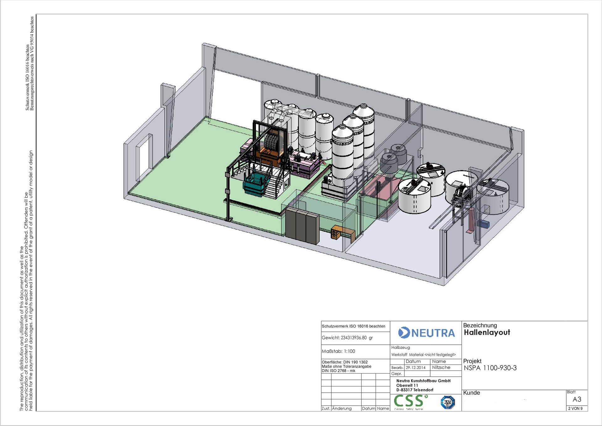 3D-Konstruktionsplan einer Ätzanlage von Neutra Kunststoffbau